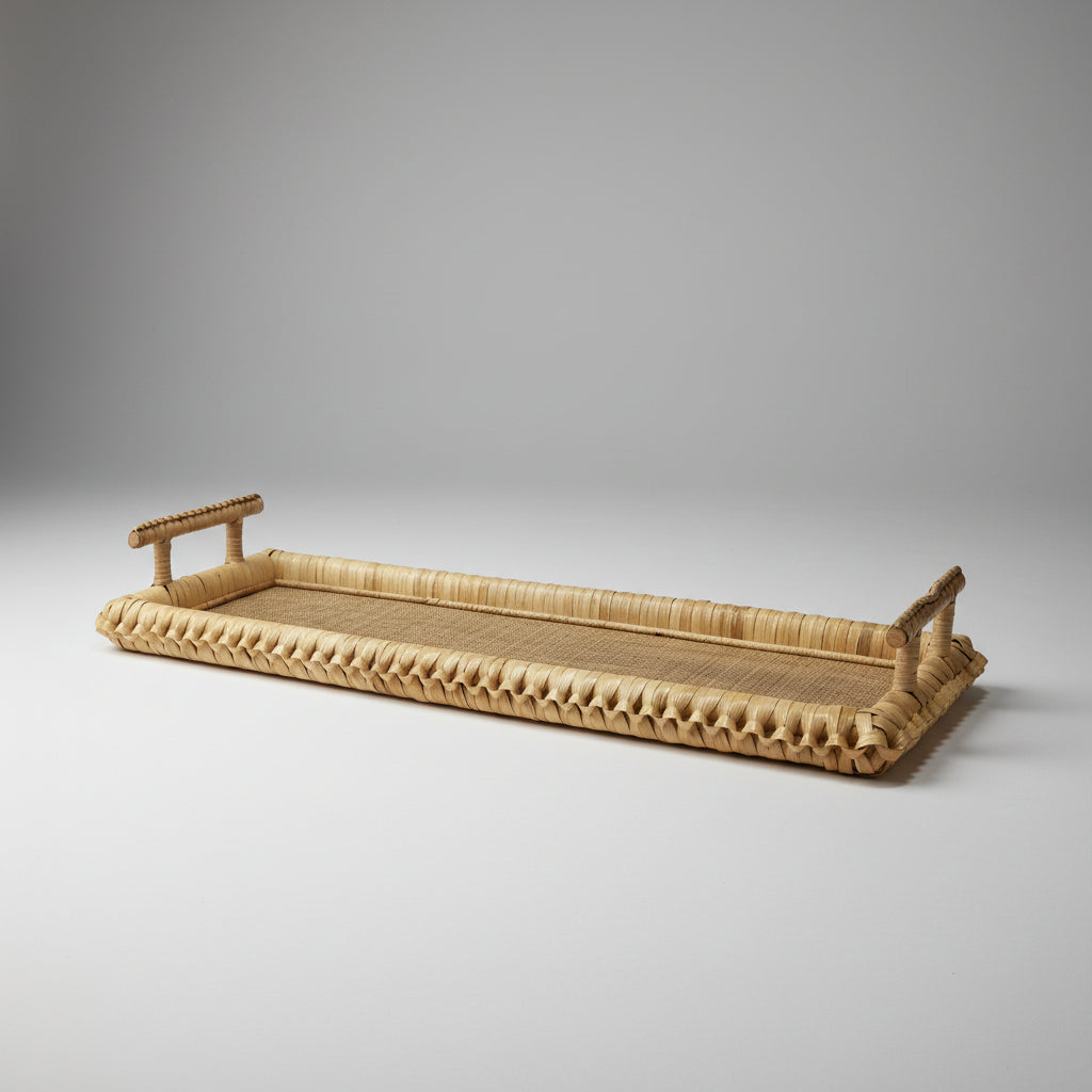 Braided Rattan Tray, Rectangle