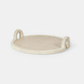 White Washed Rattan and Faux Shagreen Tray