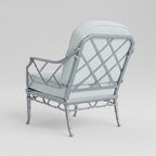 Artic Blue Bamboo Patterned Outdoor Lounge Chair