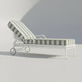 Forrest Striped Bamboo Patterned Outdoor Adjustable Chaise with Wheels