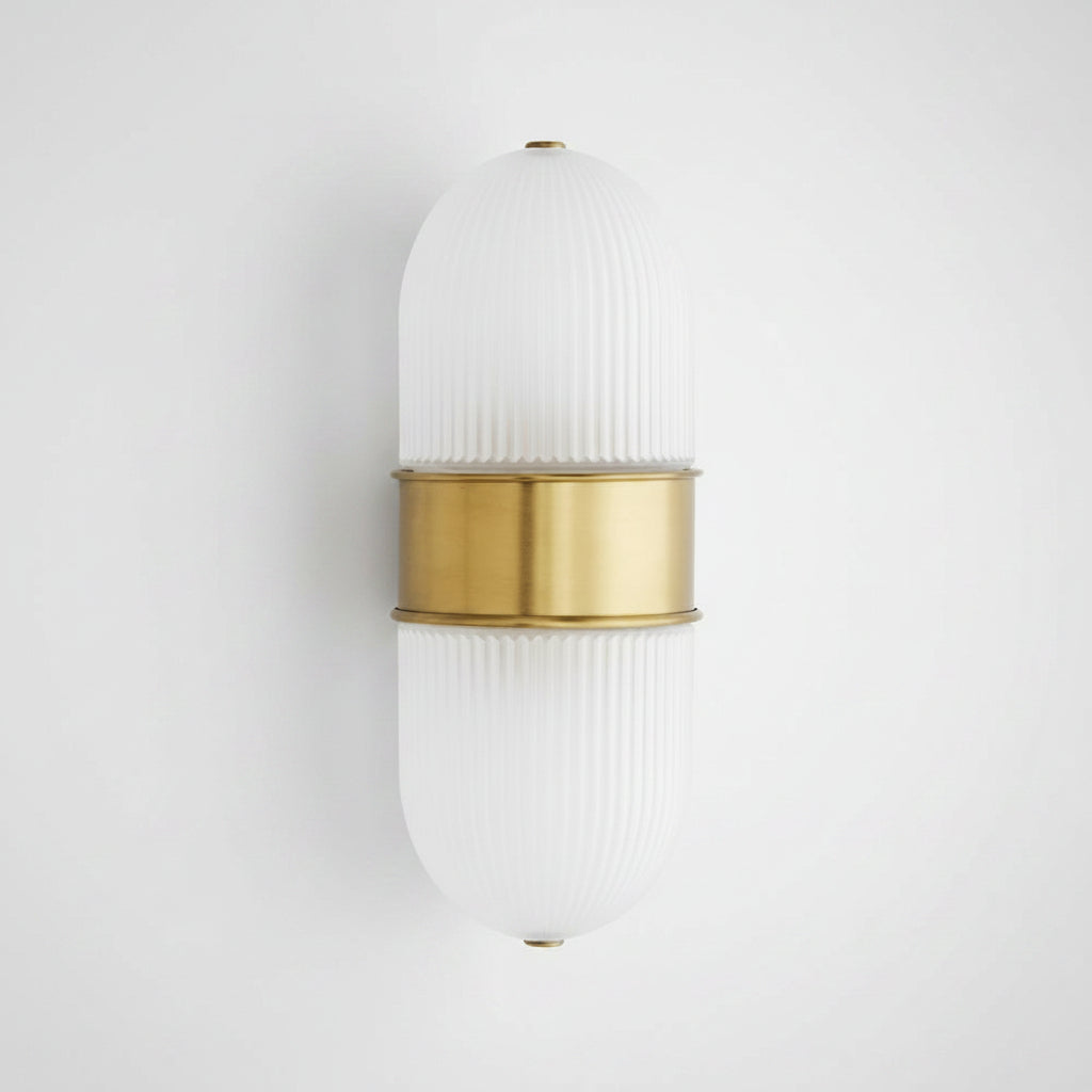 Brass and Frosted Glass Sconce