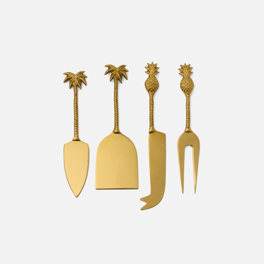 Polished Pineapple Cheese Knives, Set of 4