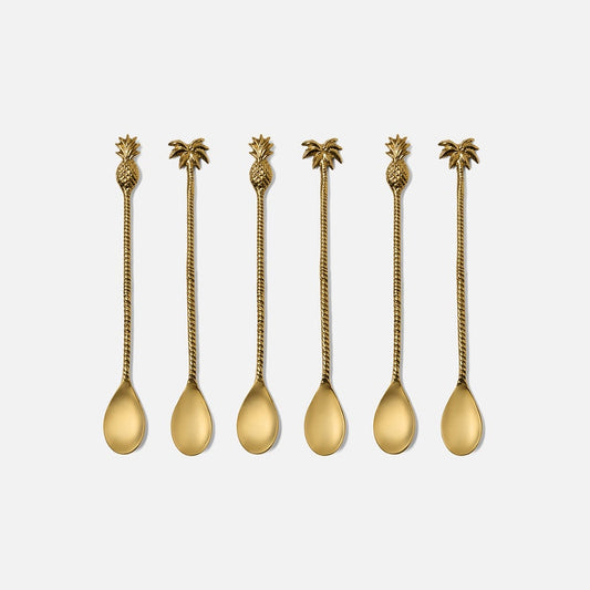 Polished Pineapple Cocktail Spoon, Set of 6