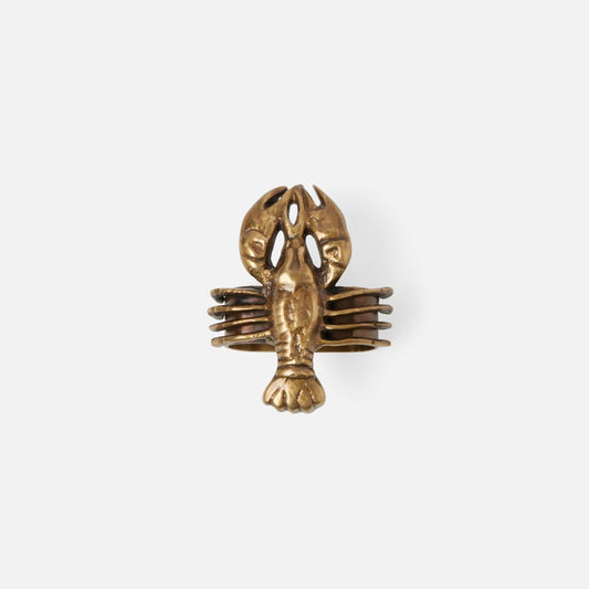 Antique Brass Lobster Napkin Rings, Set of 4
