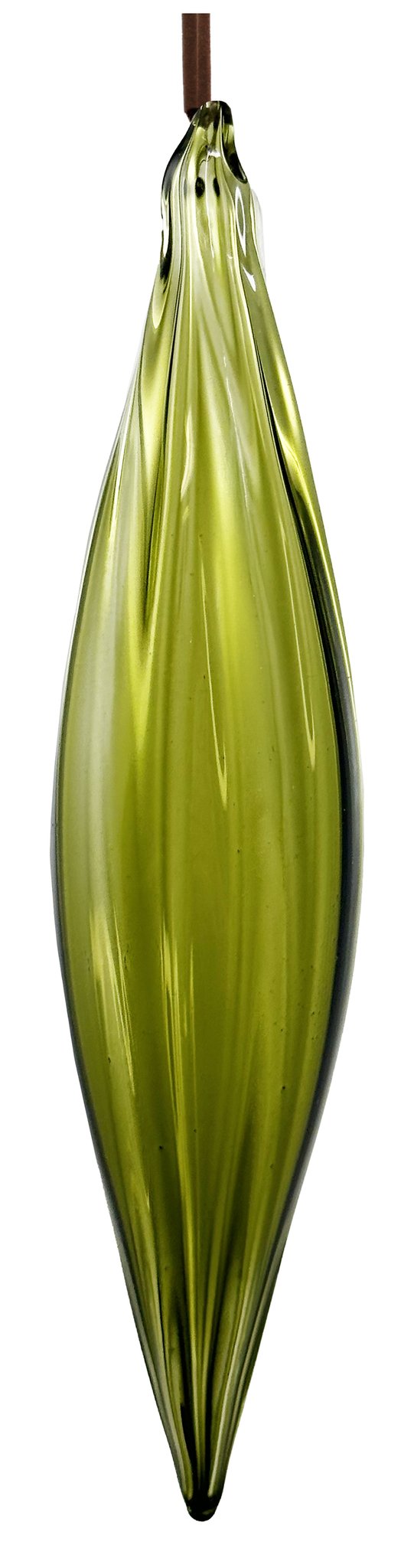 Olive Green Drop Ornament 7"