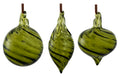 Assorted Olive Green Glass Ornaments, 2.5"