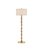 Carved Wooden Floor Lamp