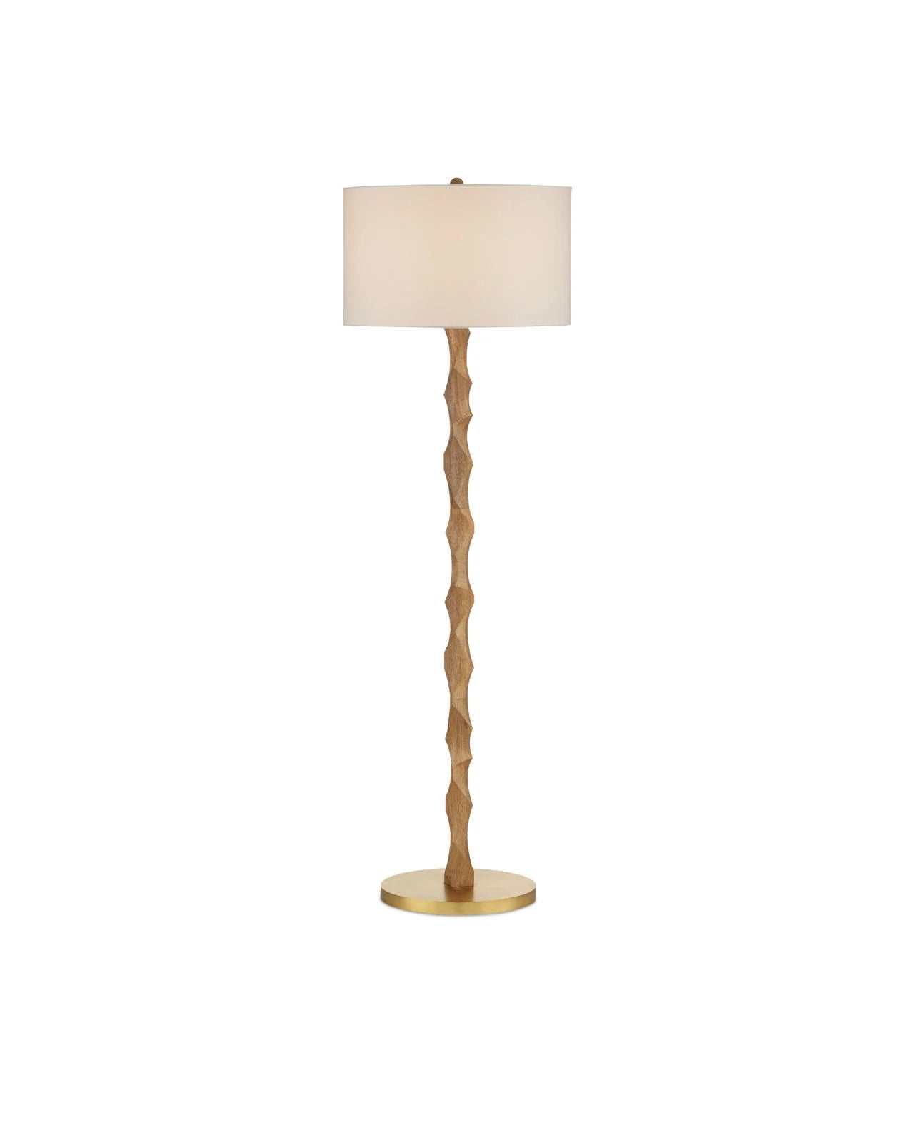 Carved Wooden Floor Lamp