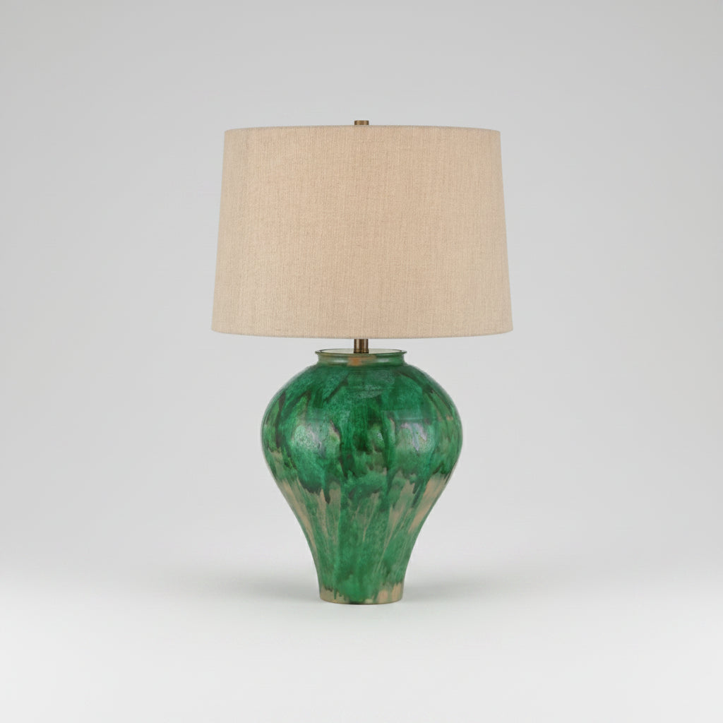 Fired Green Porcelain Lamp
