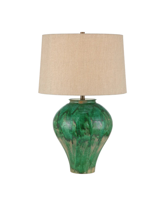 Fired Green Porcelain Lamp