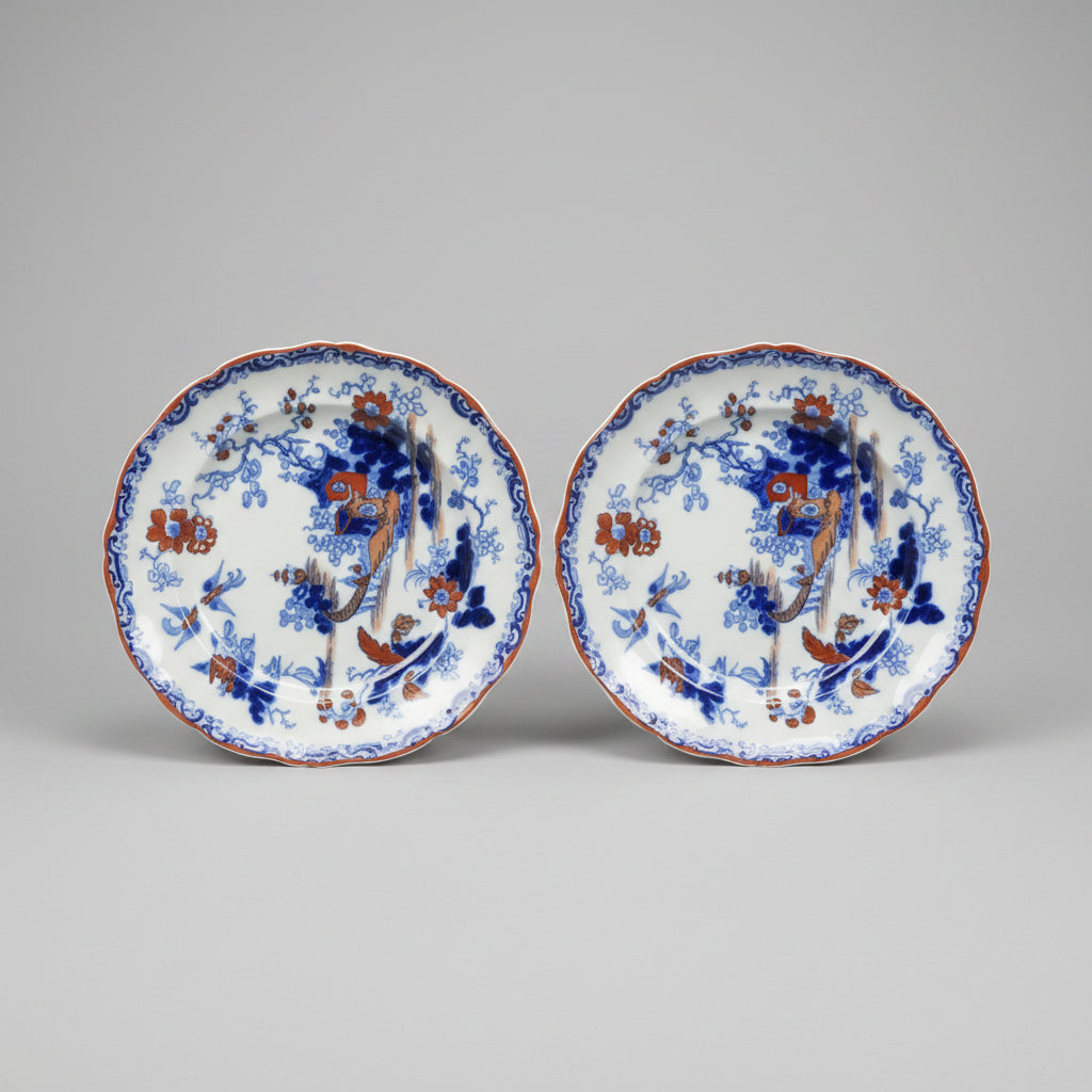 Pair of Ironstone Flow Blue Plates