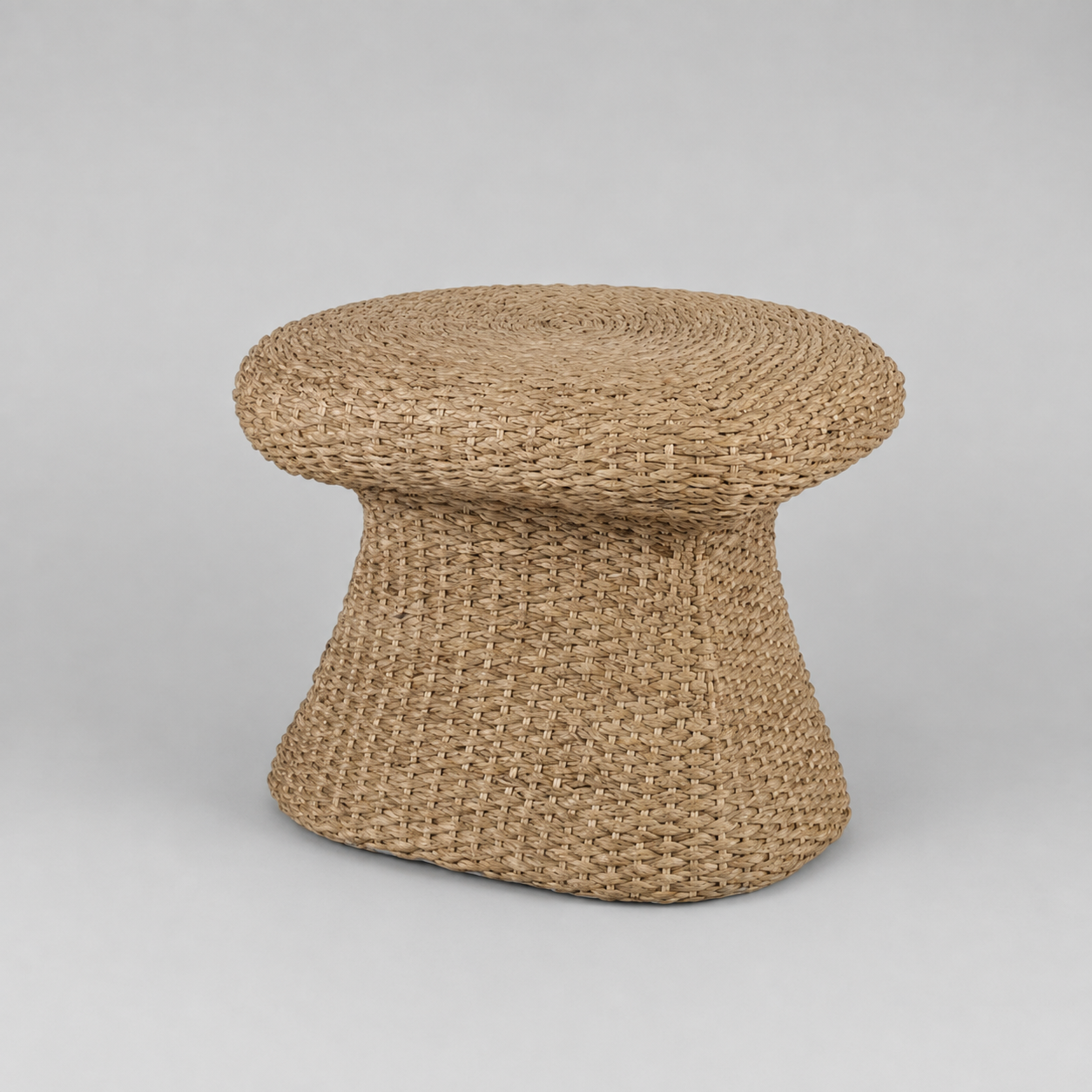 Woven Water Hyacinth Mushroom Ottoman