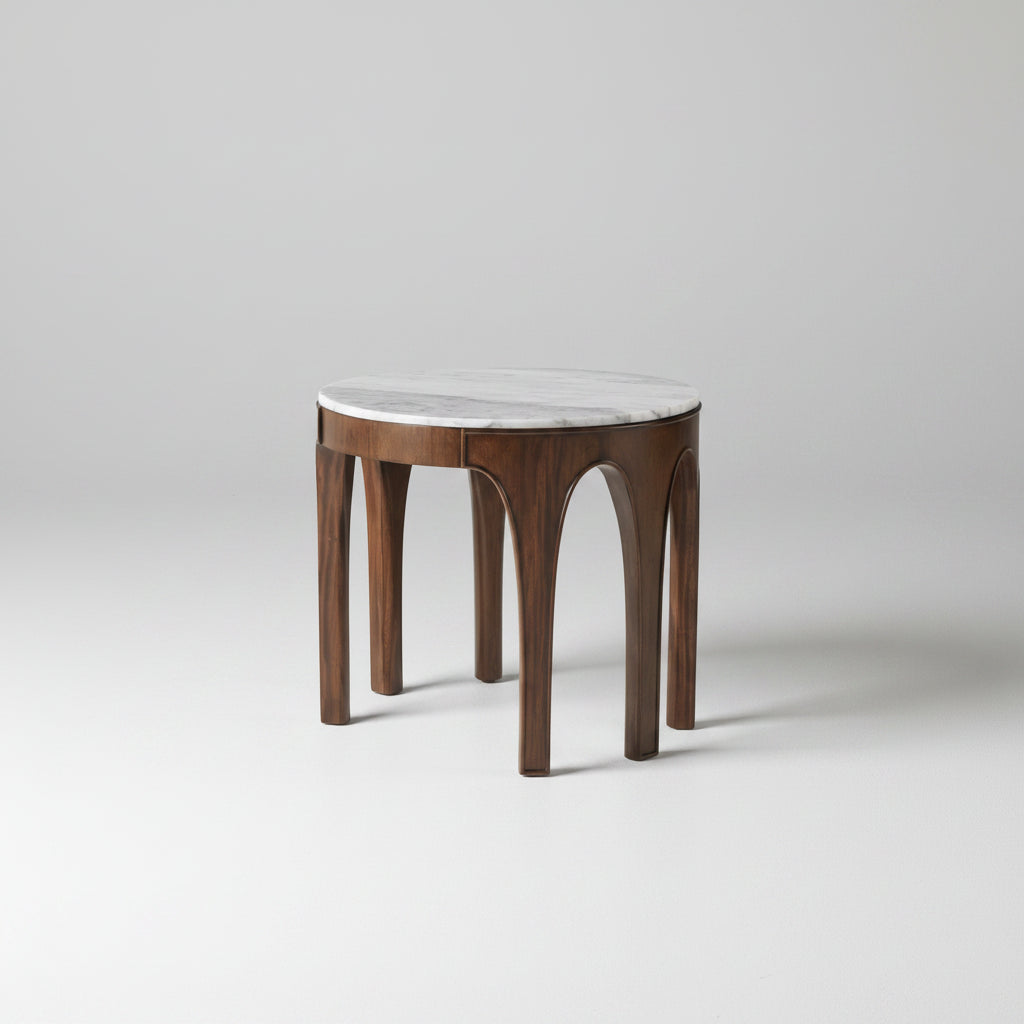 Mahogany and Marble Side Table