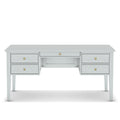Light Blue Walnut Desk with Brass Hardware
