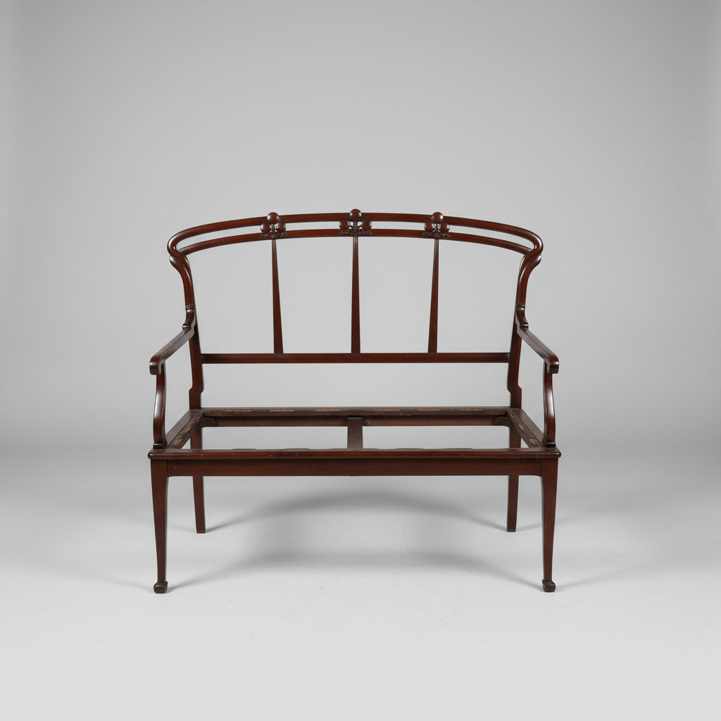Mahogany Settee with Cherry Motif, English, c1920