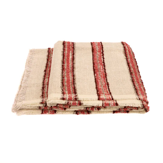 Linen and Wool Pink Throw