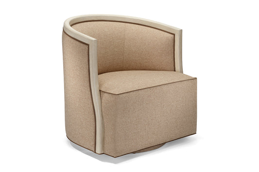 Exposed Wood Trim Swivel Chair