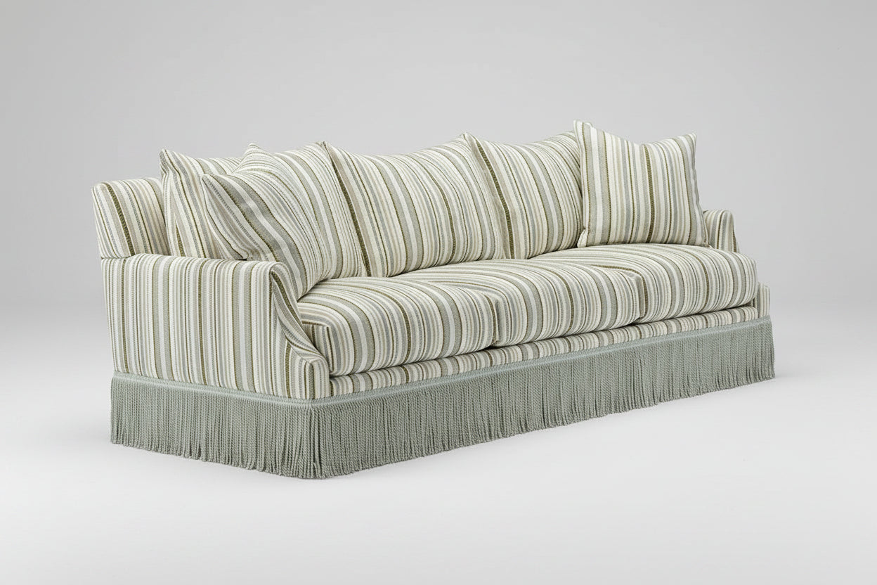 Striped Sofa with Fringe