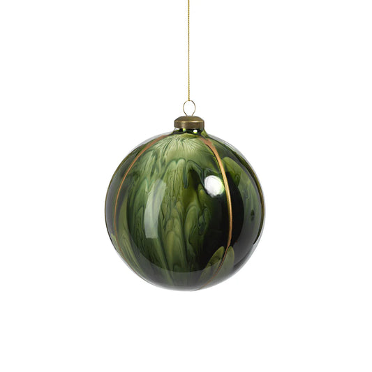 Green and Gold Swirl Ornament