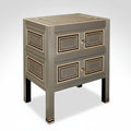 Natural and Black Squares Nightstand
