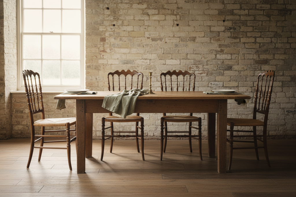 Set of Four Italian Chiavari Chairs with Cane Seat