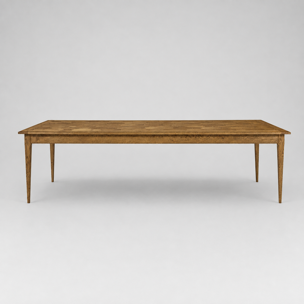 Oak and Walnut Parquet Dining Table