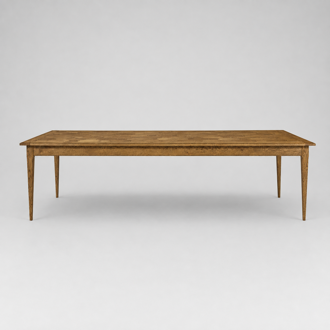 Oak and Walnut Parquet Dining Table