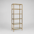 Small Etagere in Brass with Clear Glass Shelves