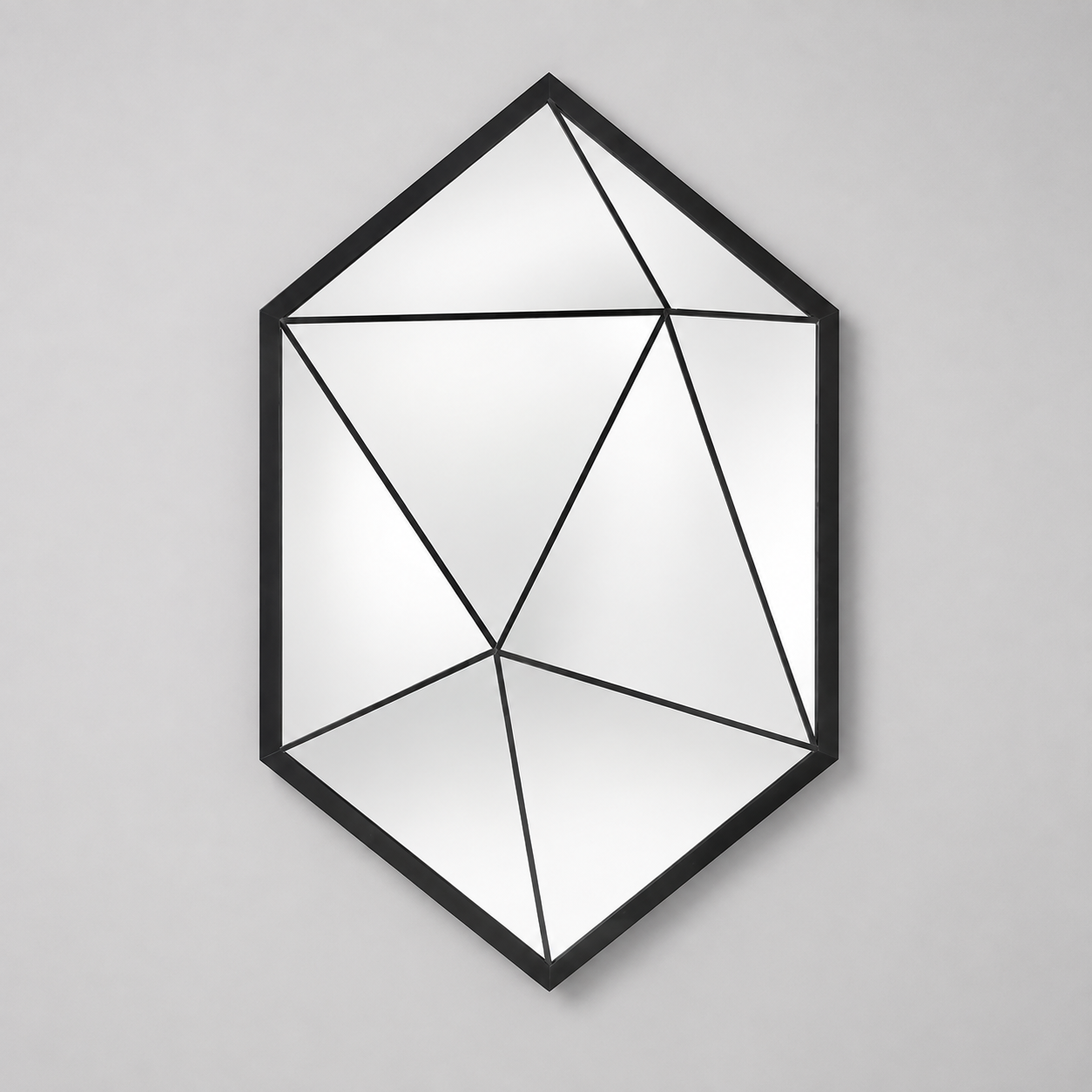 Prism Mirror in Black Lacquer