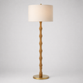 Carved Wooden Floor Lamp