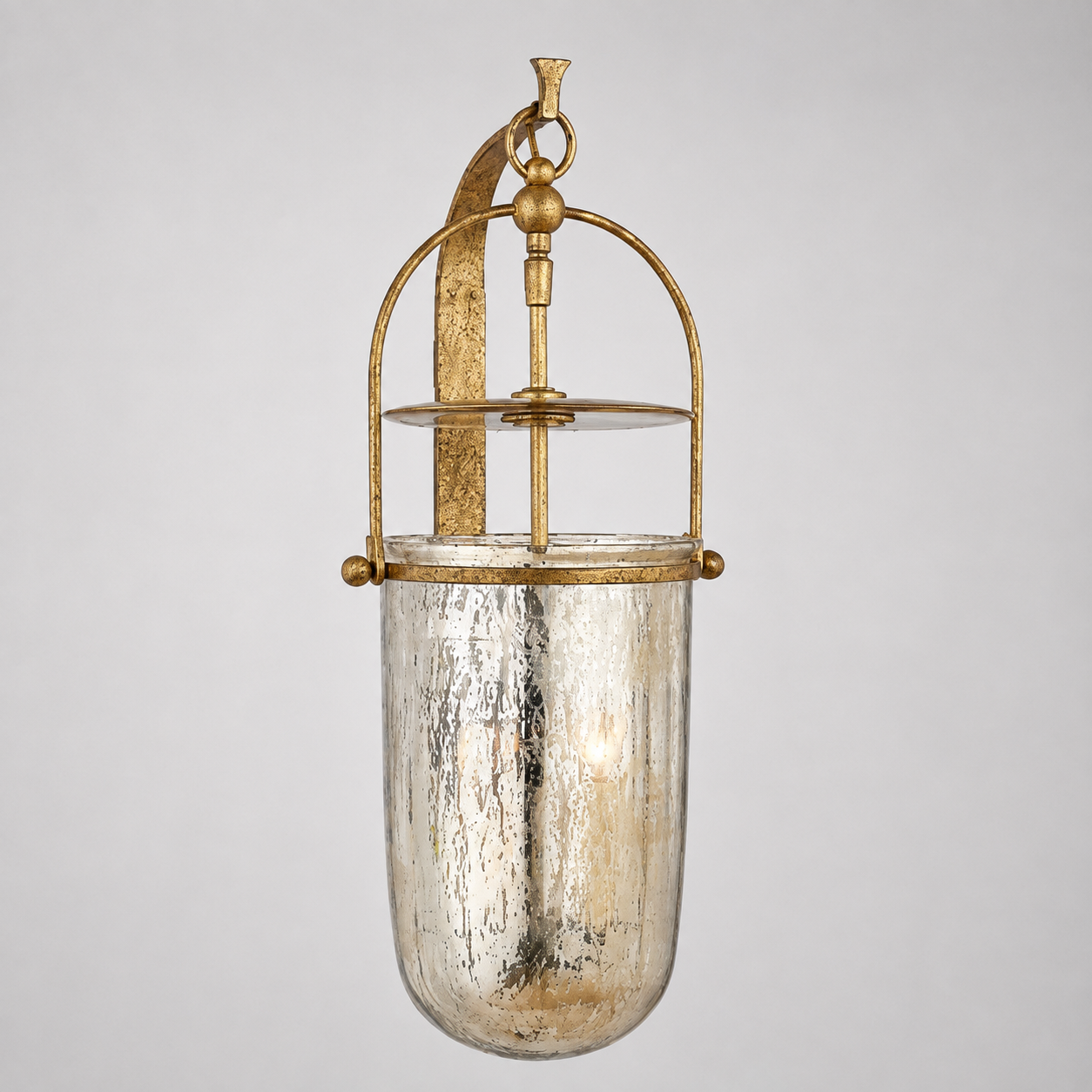 Gilded Iron and Mercury Glass Sconce