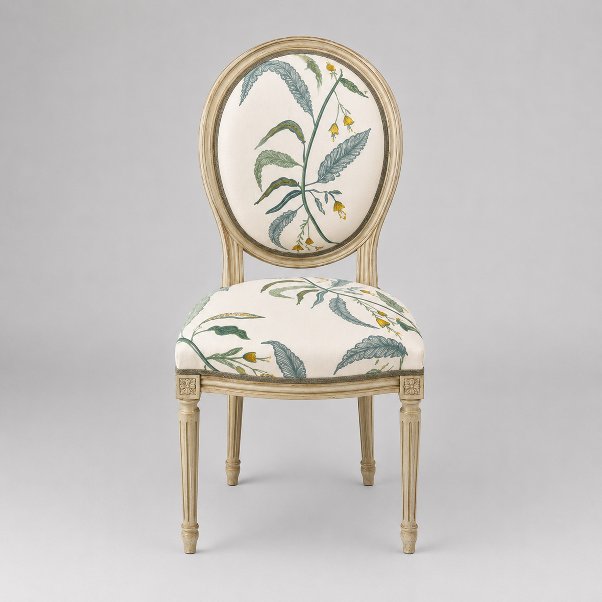 Set of 6 French Louis XVI Medallion Style Dining Chairs