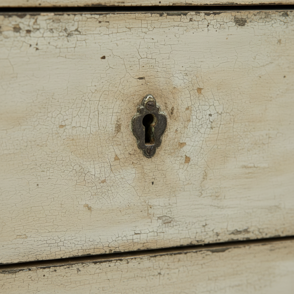 Large Painted Pine Chest with White Marble Top