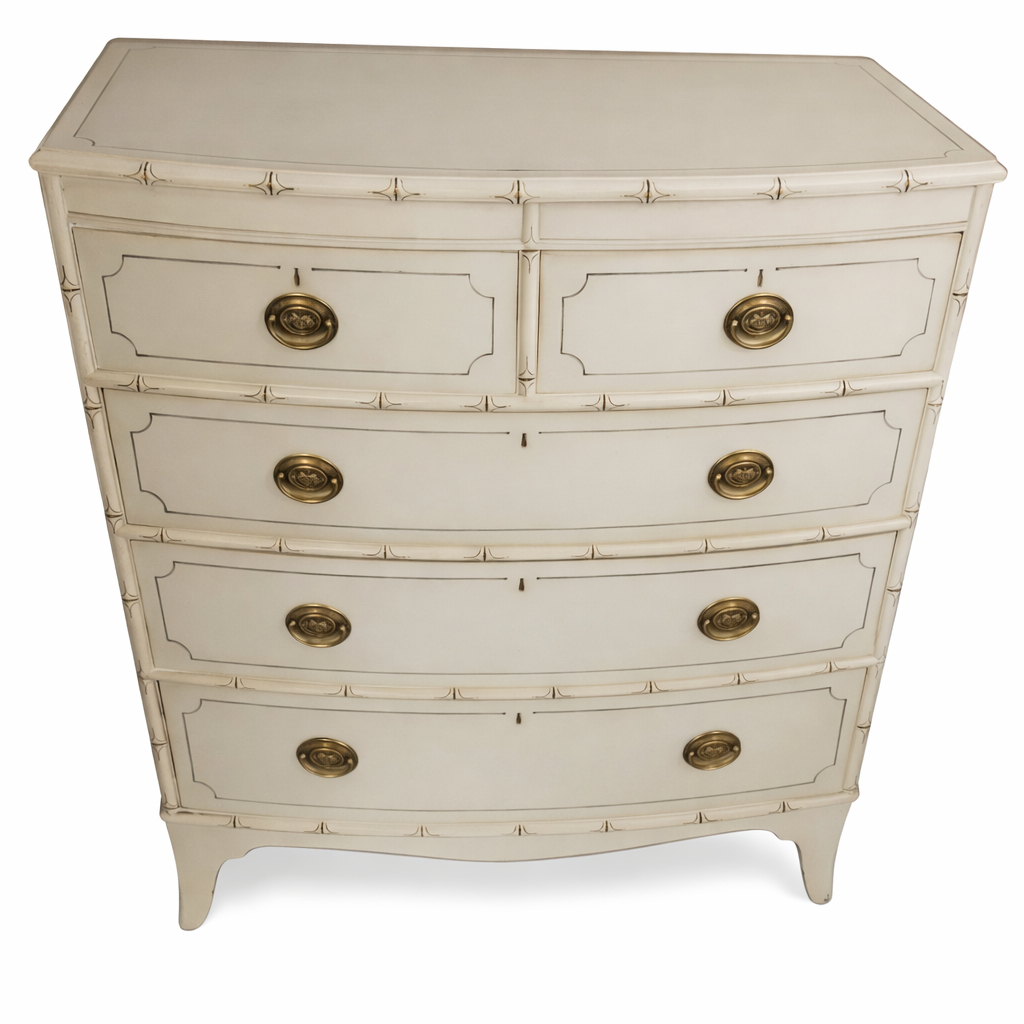 White Faux Bamboo Chest, 1820