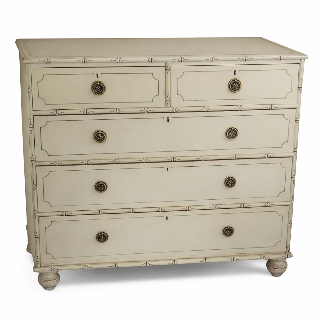 White English Faux Bamboo Chest