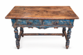 18th Century Painted Side Table with Walnut Top