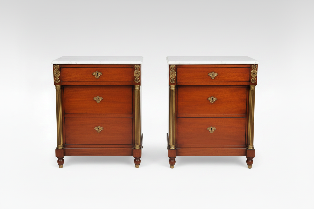 Marble Top Cabinet circa 1830, Pair
