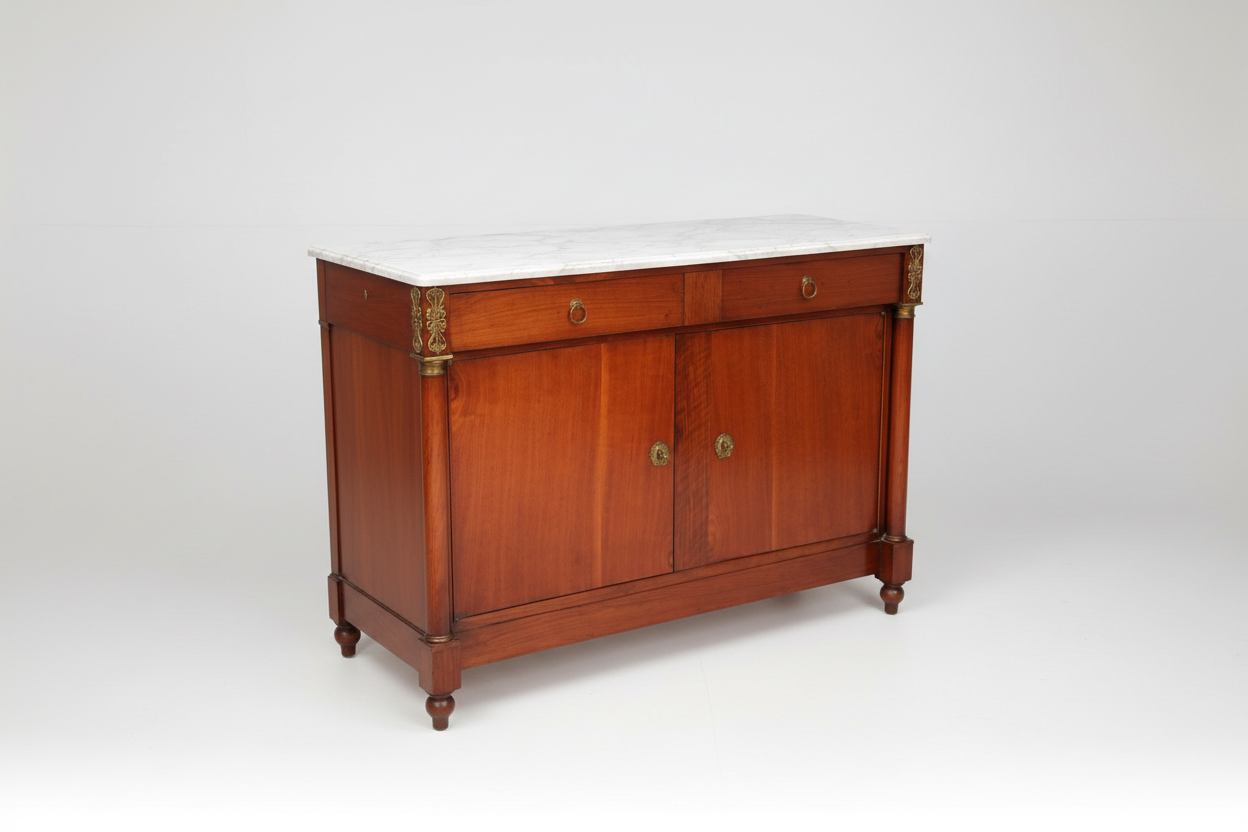 French White Marble Top Side Cabinet circa 1830