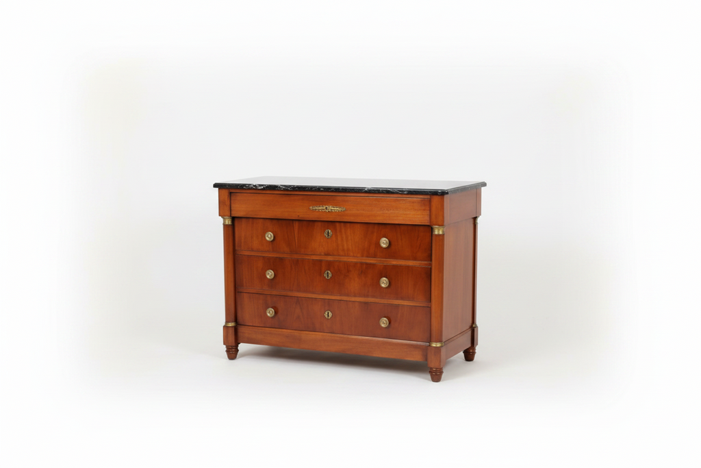 French Empire Commode with Black Marble Top circa 1890