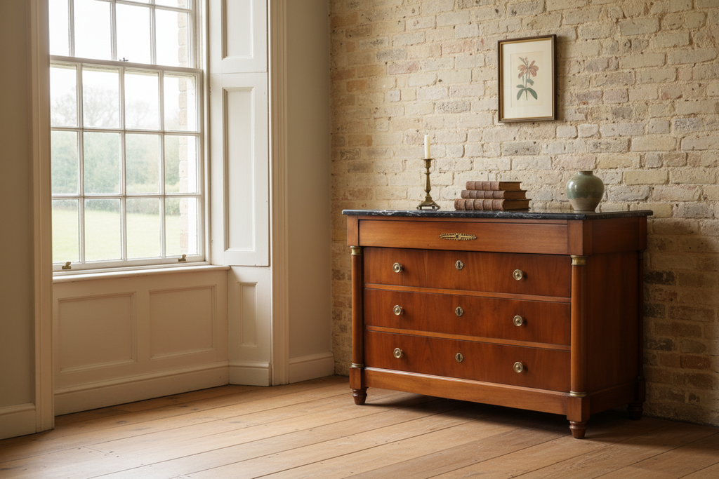 French Empire Commode with Black Marble Top circa 1890