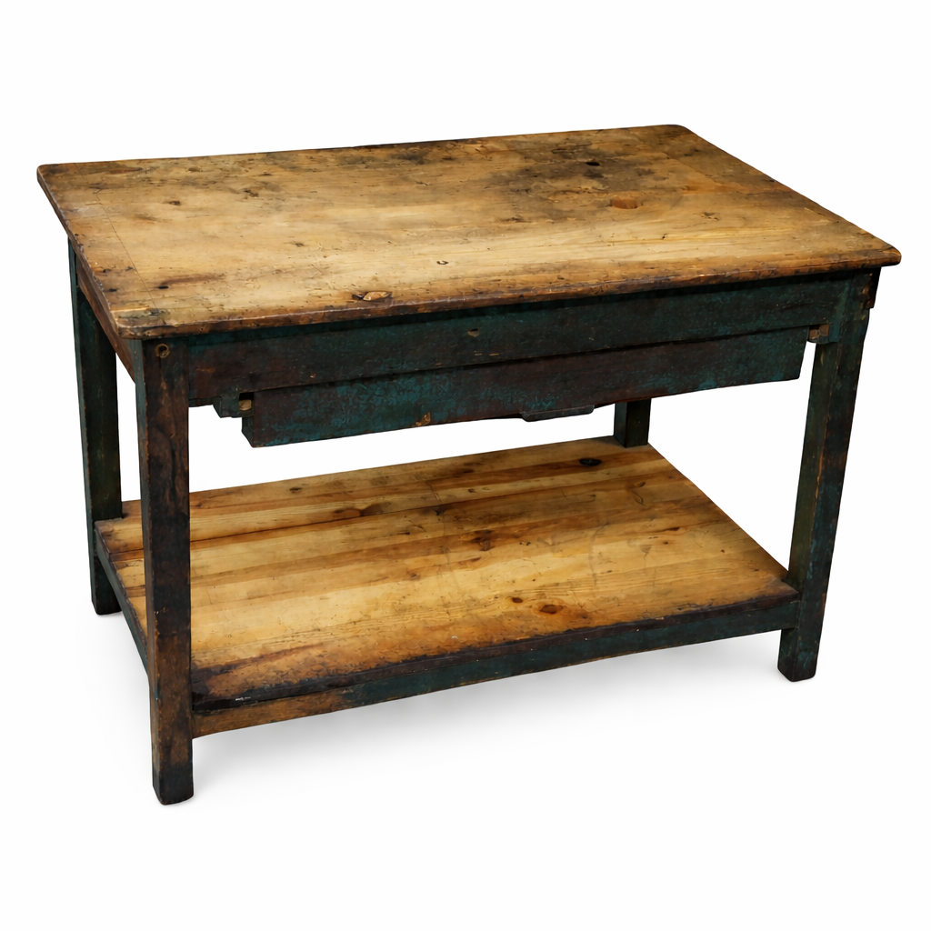 English Pine Work Bench Table Circa 1900