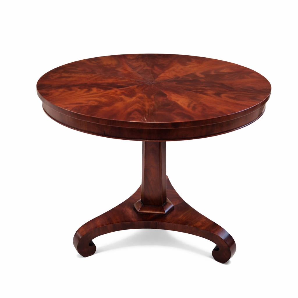 English Flame Mahogany Lamp Table Circa 1840