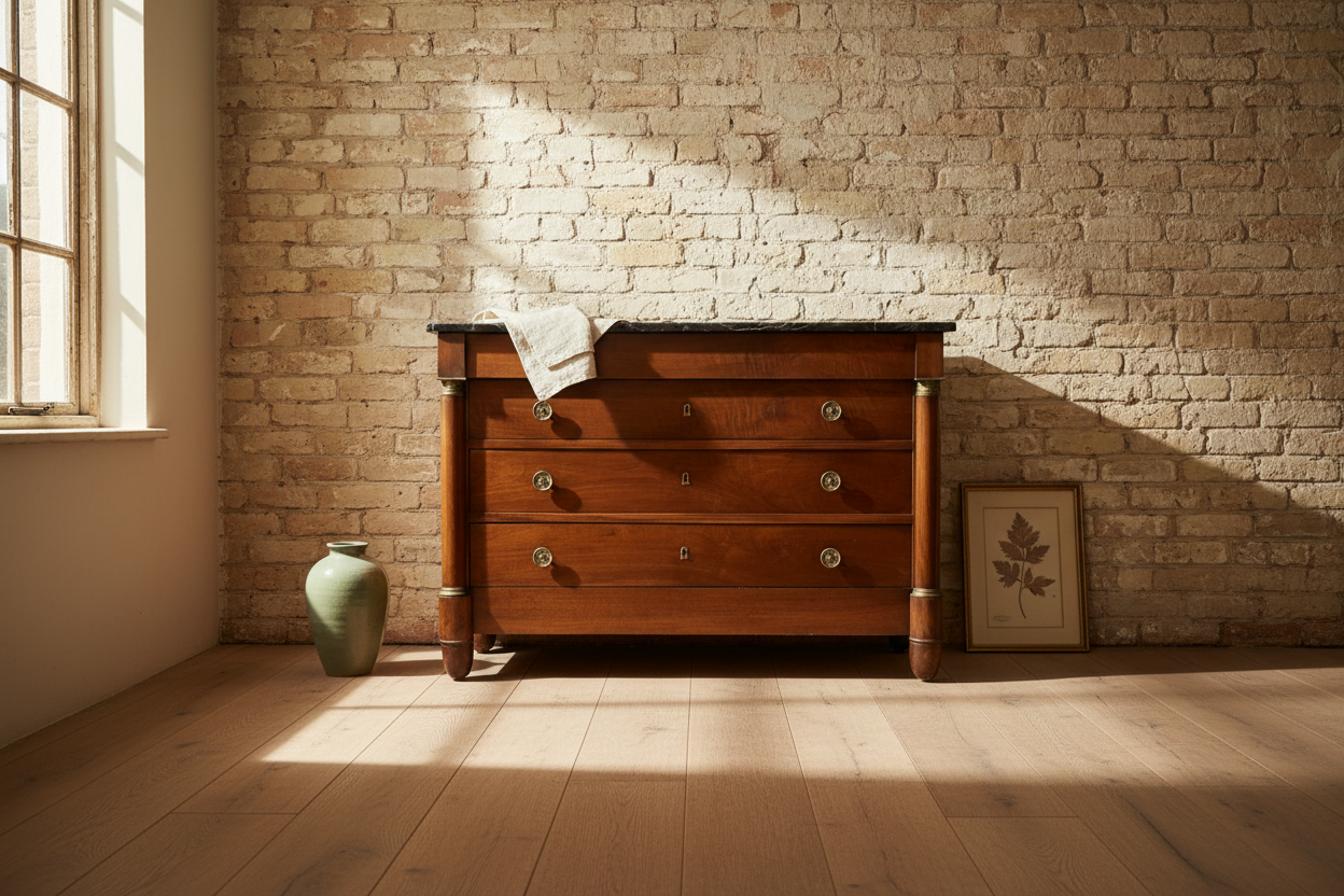 French Empire Chest Circa 1830 with Black Marble Top