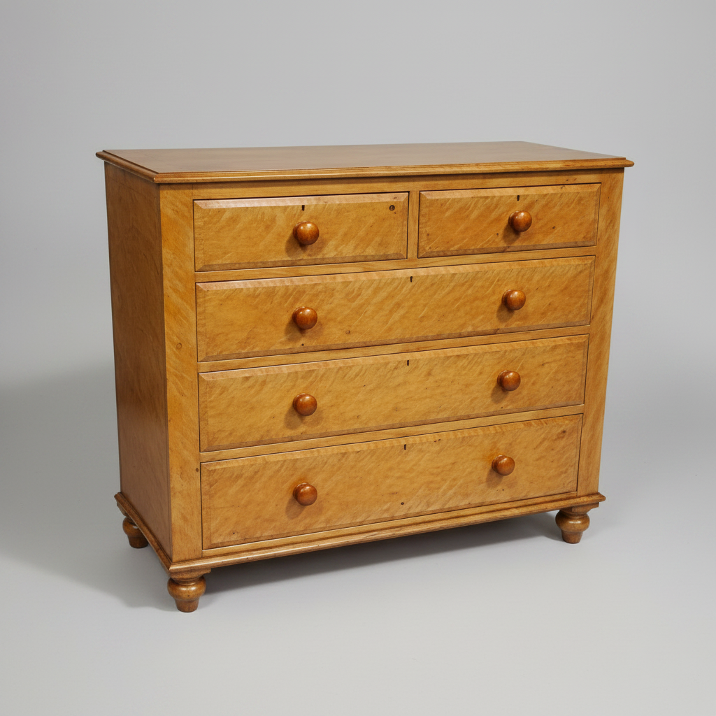 Victorian Birch Pine Chest of Drawers, 1860