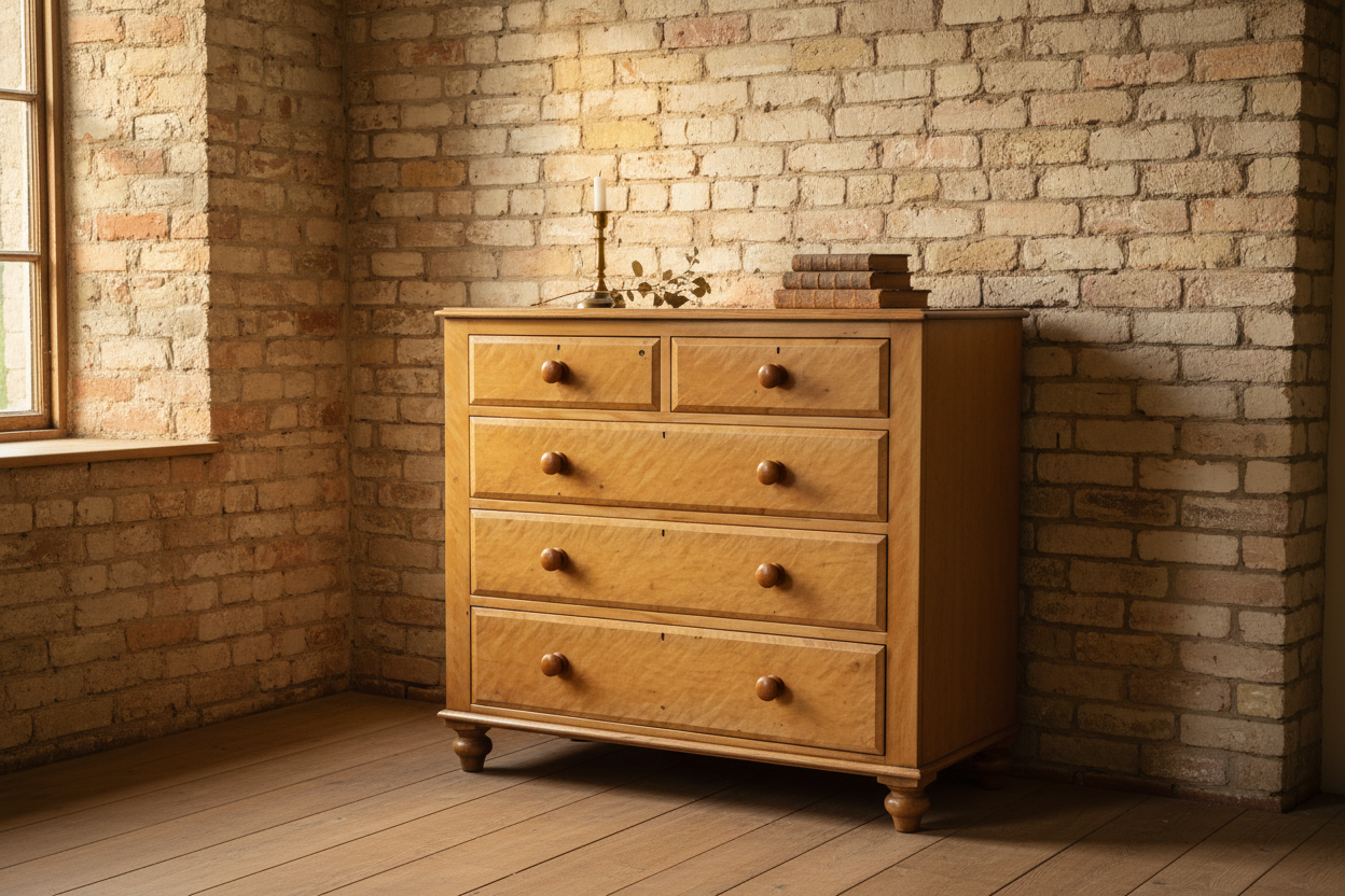 Victorian Birch Pine Chest of Drawers, 1860