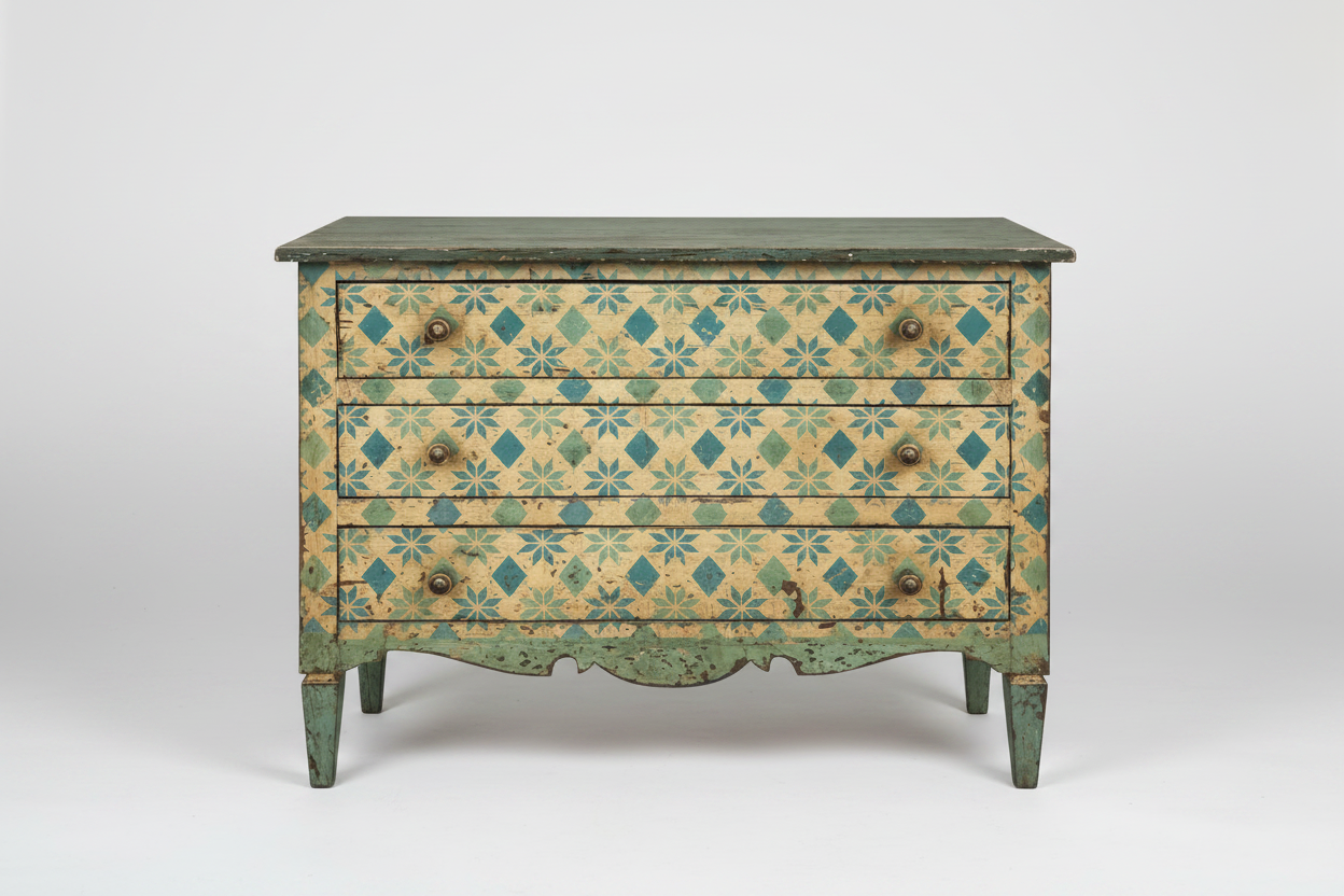 Quilt Patterned Chest of Drawers, c1880