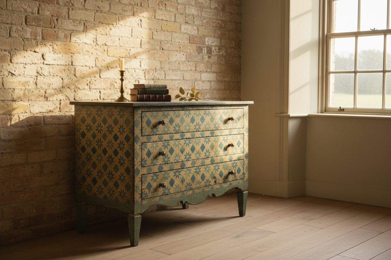 Quilt Patterned Chest of Drawers, c1880