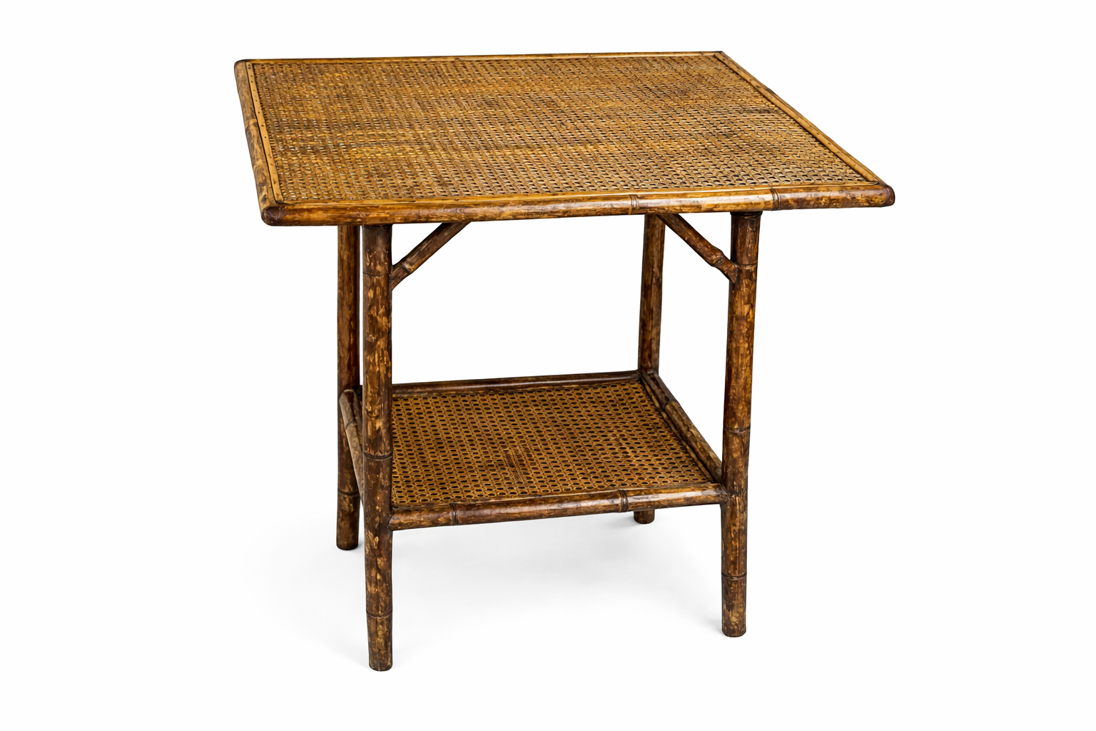 Rattan Base Bamboo Table