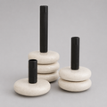 Ceramic Stone Stack Candlesticks, Set of 2