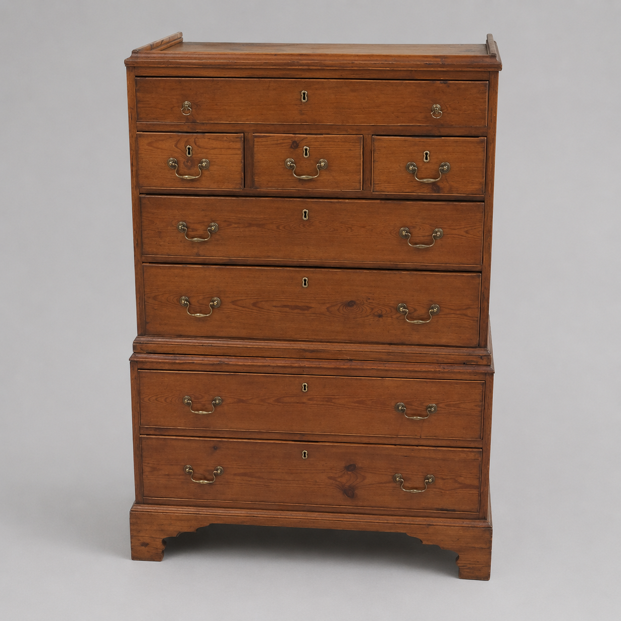 Scottish Pitch Pine Chest on Chest
